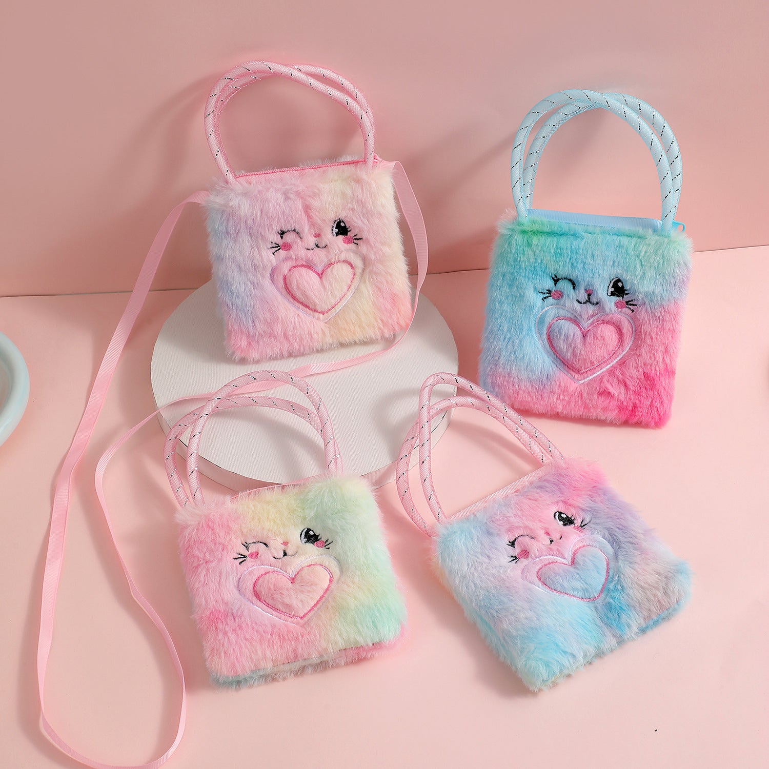 Wholesale  Love Bear Plush Small Bag Children' s Cute Crossbody Shoulder Bag